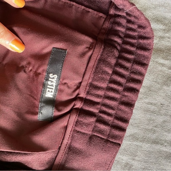 System Men’s Wool Blend Burgundy Trouser Cropped Pant Size 86-100 Business - Picture 8 of 8